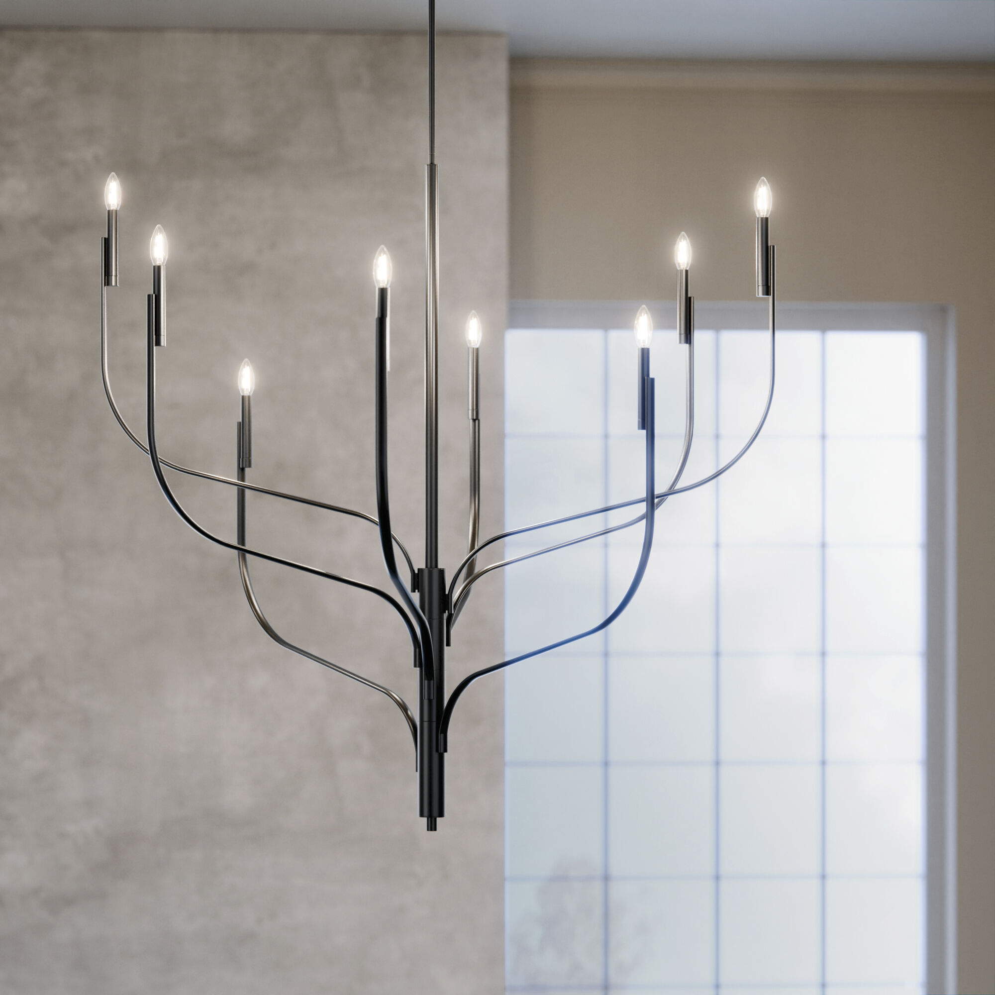 Livadia 8 Light Black Chandelier Ceiling Light, 1 Tier Large